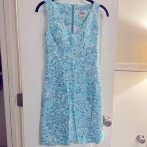 “Kiss the Cook” blue and white Lilly Pulitzer Dress (0)